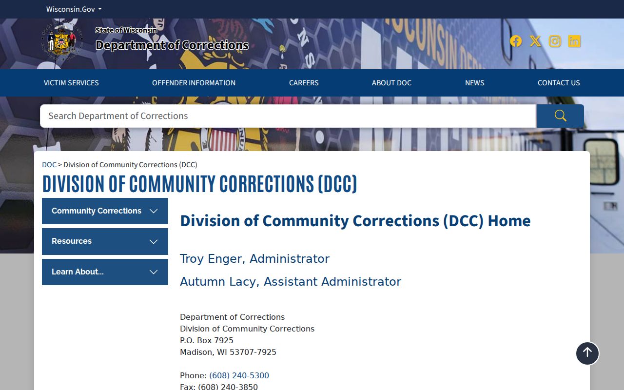 Wisconsin DOC Division of Community Corrections overview