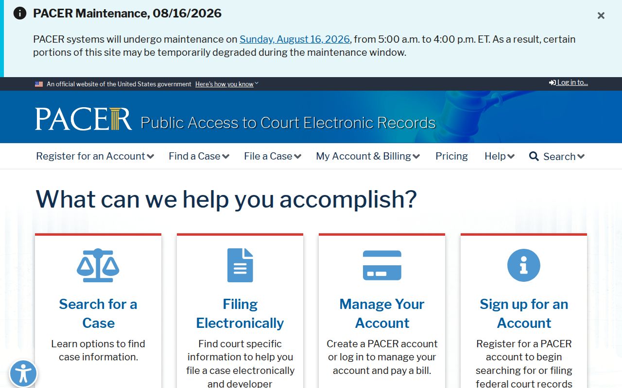 Langlade County criminal records PACER federal case access